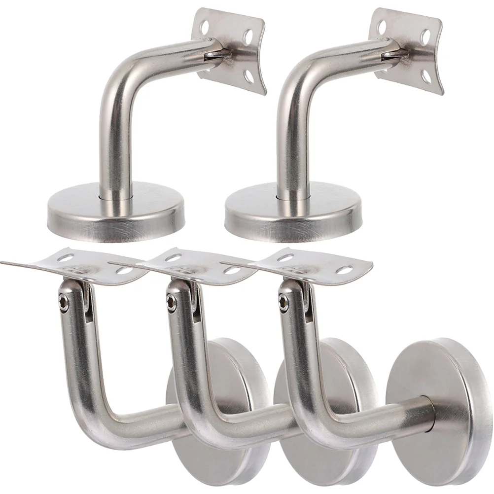 

5 Pcs Staircase Handrail Bracket Shelf Holder Brackets Indoor Stairs Steel Railing Deck Support Stainless Column Stairway