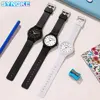 SYNOKE Men Women Analog Watch with Black Resin Band 5