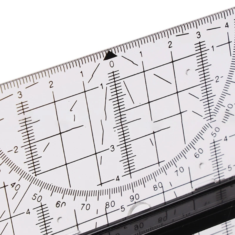 Triangle Rulers Square Set Plastic Protractor Transparent Scale Rulers with Handle School Supplies Geometrys Measuring Tool - 6