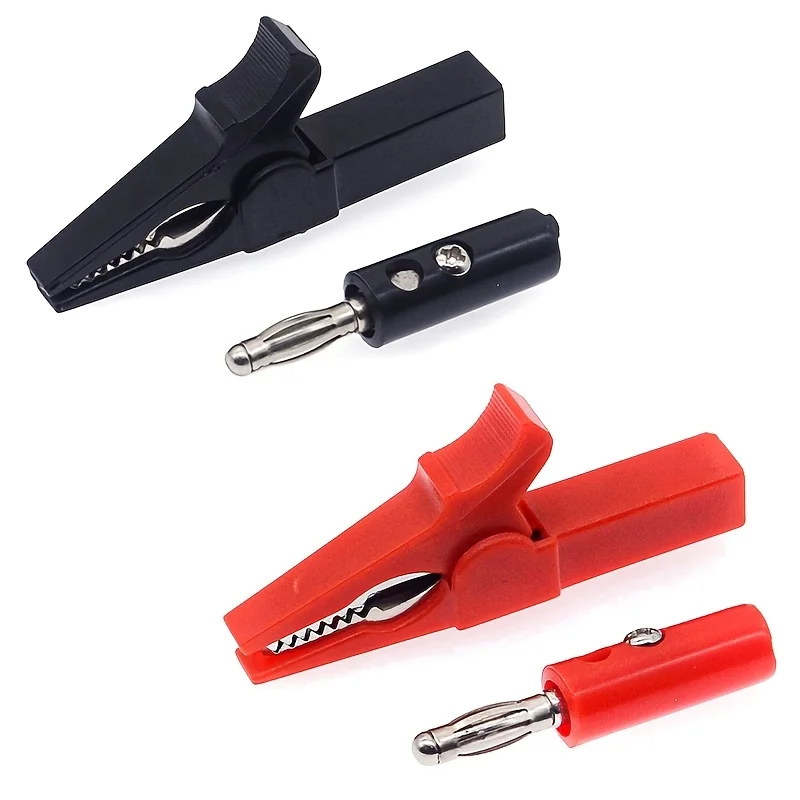 55mm Alligator clip 4mm banana plug test probe 4-piece set durable rubber red and black