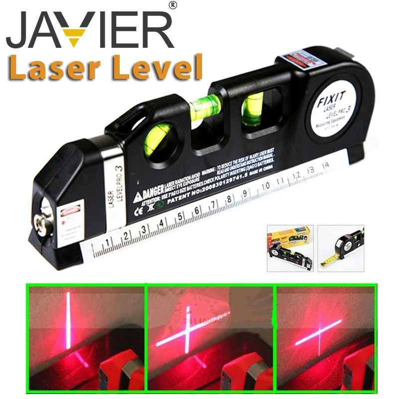 Niveau à bulle laser professionnel 4-en-1 - Laser à lignes croisées - Niveau  laser à