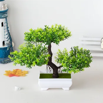 Piante artificiali Decorazione Bonsai in vaso Piccolo albero Vaso Pianta finta Ornamenti da giardino Zen in vaso Tavolo Decorazione della stanza di casa 1
