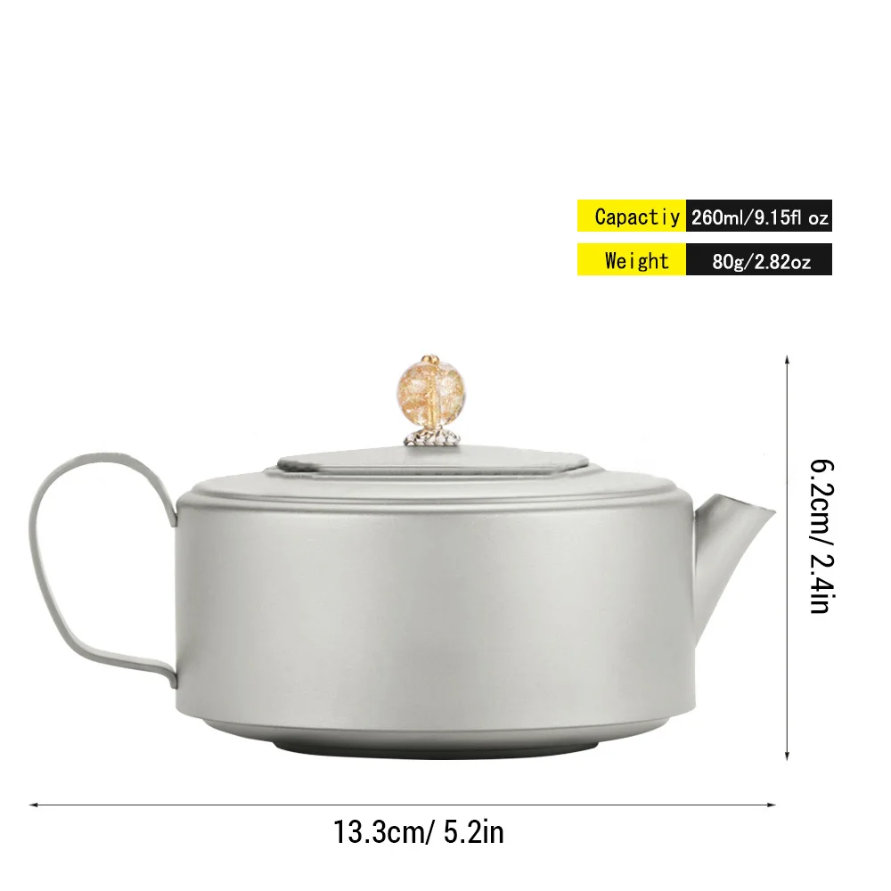 

Outdoor Camping Ti Kettle 260ml Lightweight Portable Aluminum Alloy Teapot for Outdoor Picnic And Other Outdoor Activities