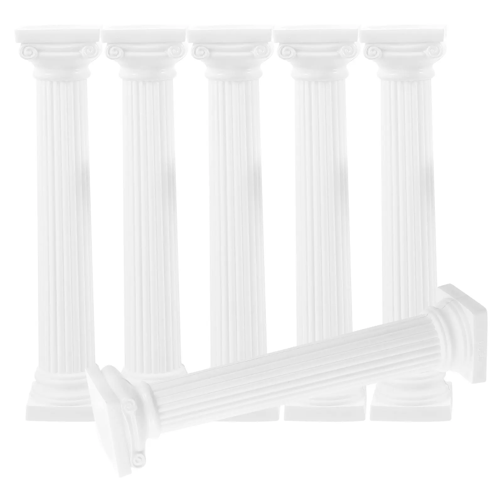 6 Colonnes Romaines Décoratives En Plastique Blanc - Pilier Décoration Intérieure Ou Maquette