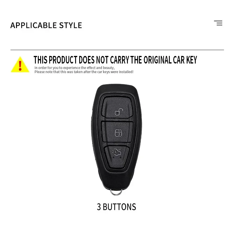 Key Case Key Case Cover Car Key Shell Car Leather Remote Key Case Fob Cover Shell for Ford Focus 3 4 ST Fiesta Fusion Kuga Ecosport Mondeo MK3 MK4 Protect Accessories