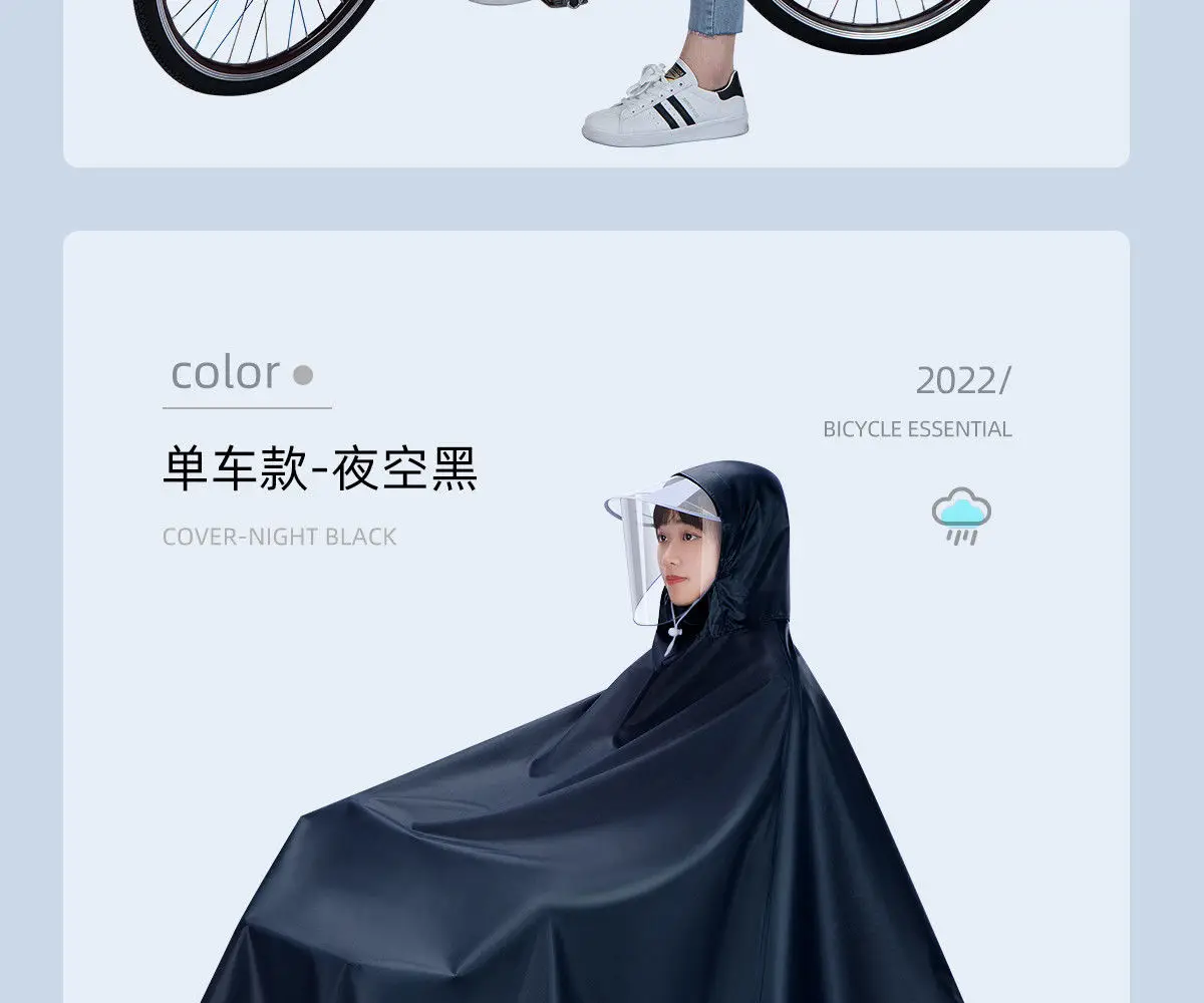 Mantella Da Pioggia Per Bici - Impermeabile, Leggera, Con Pannello Trasparente E Riflettenti - Foto 3