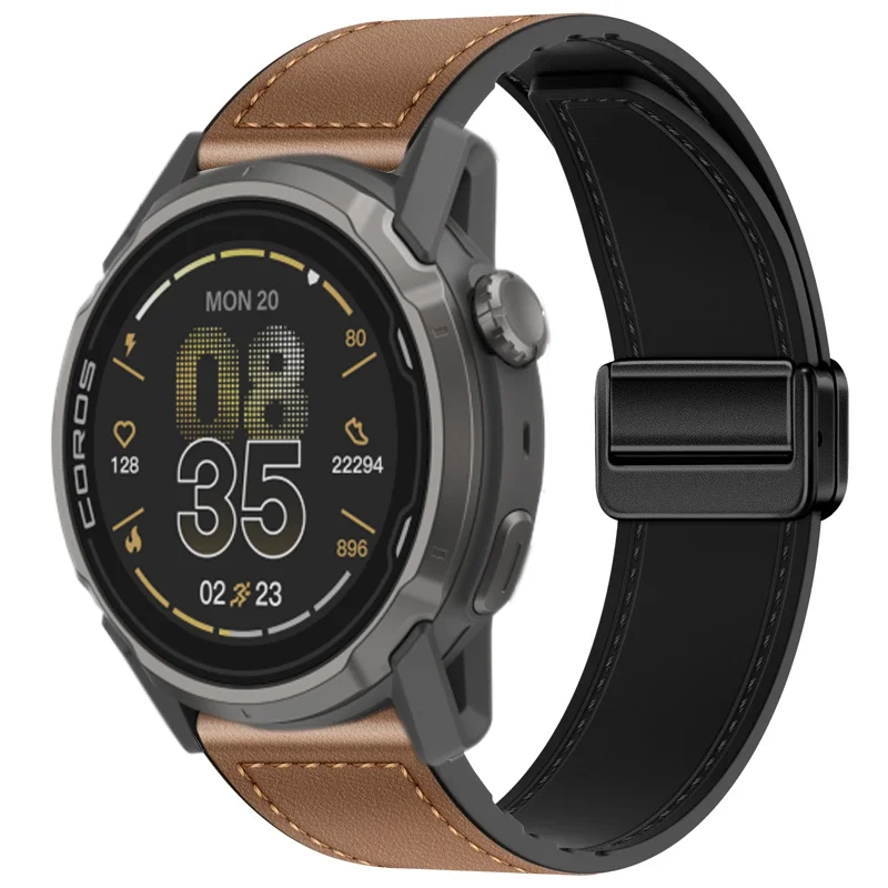 Enhanced Silicone-Leather Hybrid Strap - 22/20mm Versatile Bracelet Band