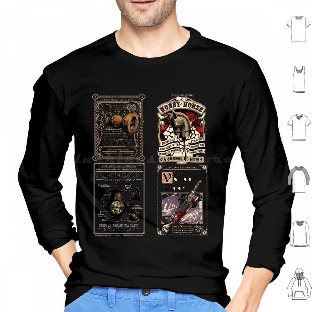 Regalo Per Uomo Armi Carte-Alice Madness Returns Felpe Con Cappuccio Manica Lunga Per Uomo Armi Alice Madness Returns Madness