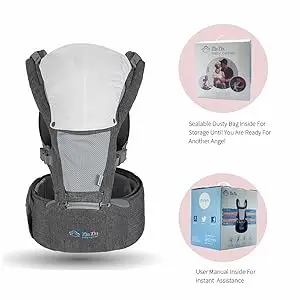 hooded hip seat carrier with gift box