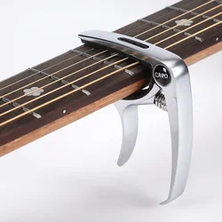 Premium Metal Guitar Capo with Built-In Picks Holder for All String Instruments (Sliver)