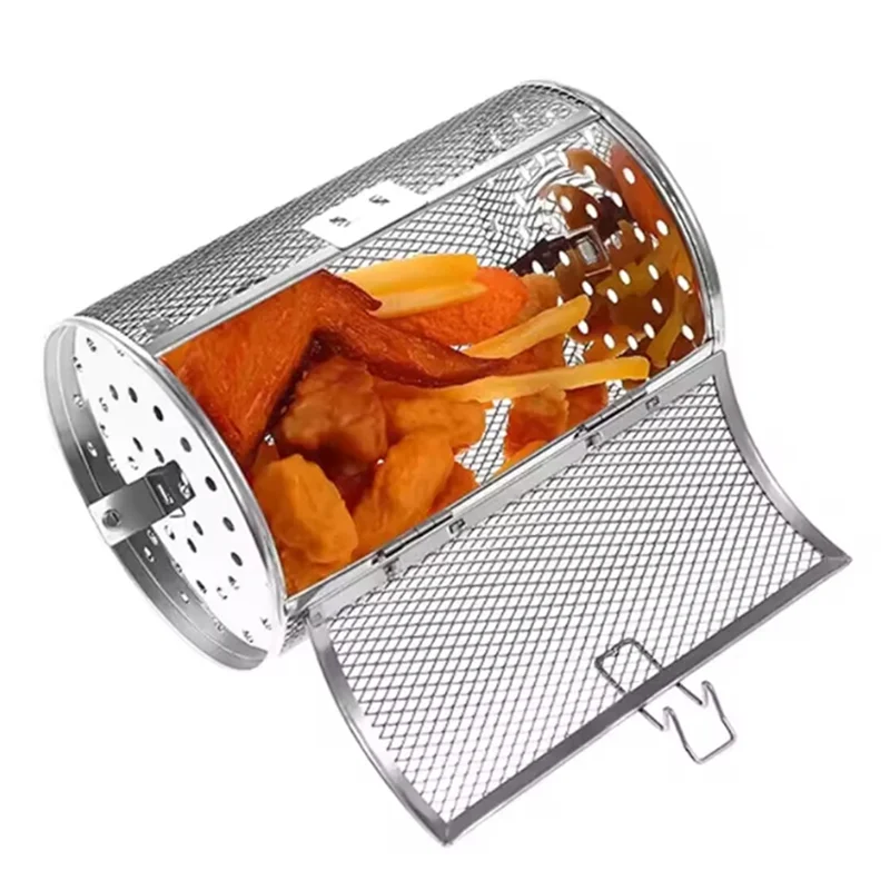 Hot Selling Rotisserie Oven For Kitchen Fry Basket Coffee Bean Grilled Cage Drum Rack Air Fryer Accessories Stainless Steel