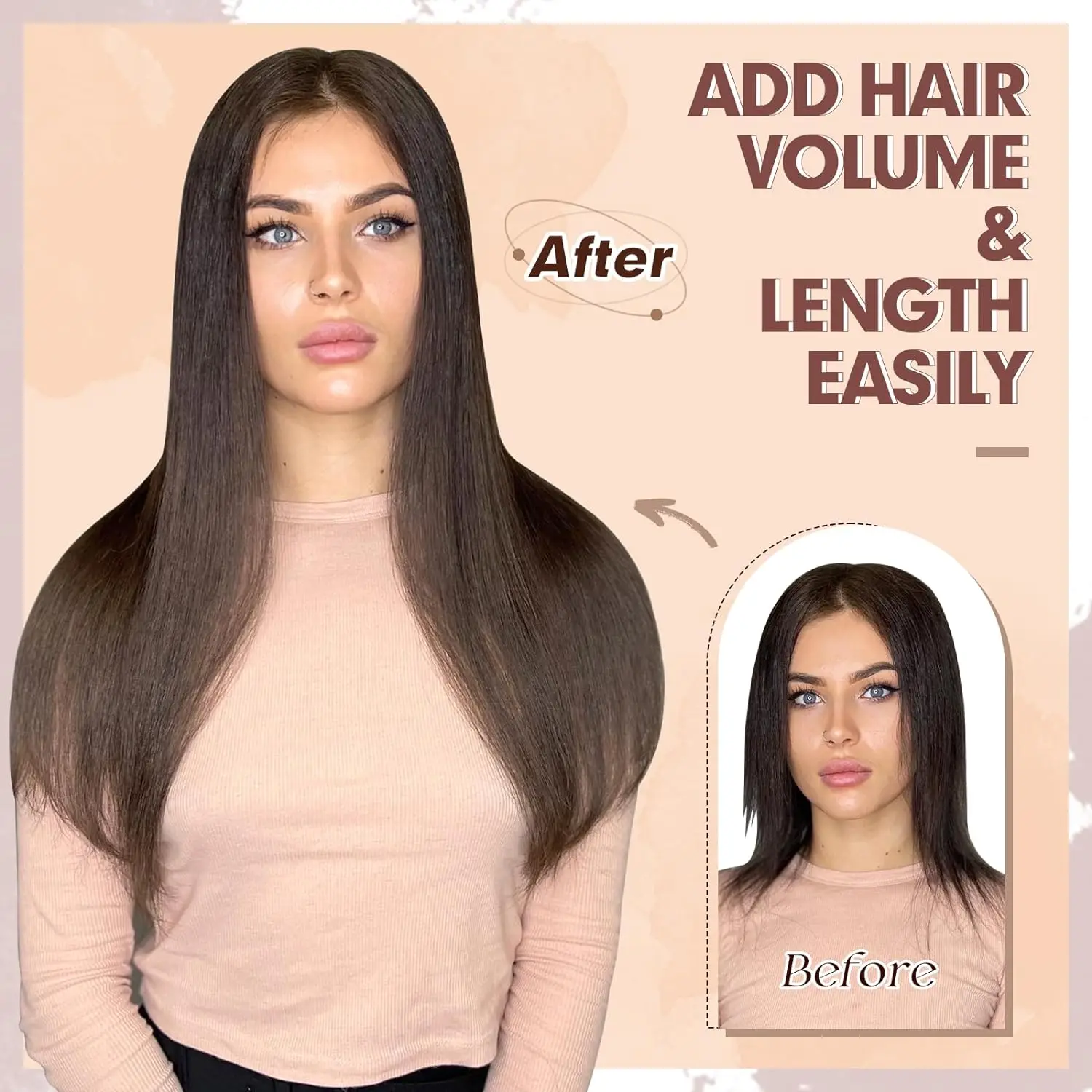 Clip In Hair Extensions Hairpieces 6Pcs 16Clips for Women hair extensions