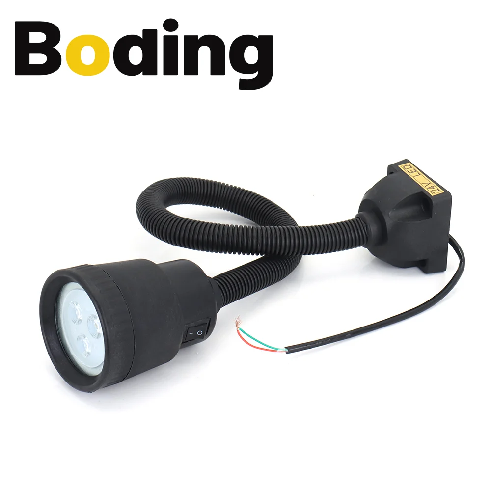 BODING 220V 24V LED Machine Tool Work Light Gooseneck Industrial CNC Engraving Machine Tool Milling Lighting Lamp