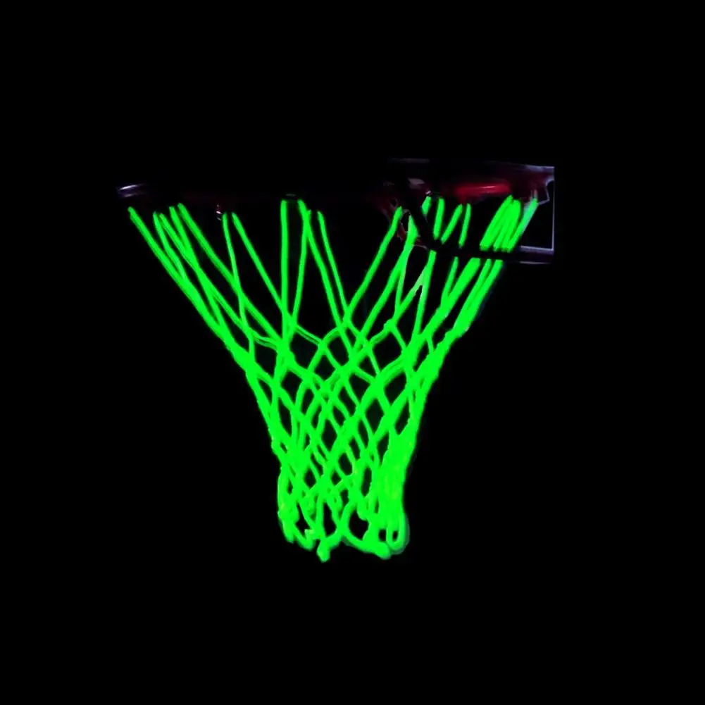 50cm Basketball Net Glow in the Dark Nylon Heavy Duty Basketball Net Standard Size Sun Powered Nightlight