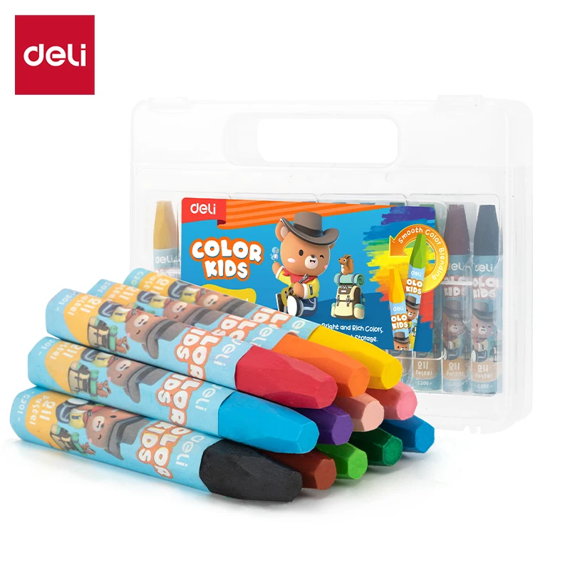Deli Oil Pastel Set 12/24/36/48 Colores Children's Wax