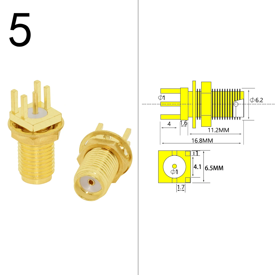 SMA Male/ Female RF Coax Connector PCB 2-Hole Panel Mount Solder Post Wire Terminal Adapter Goldplated Wholesale Price
