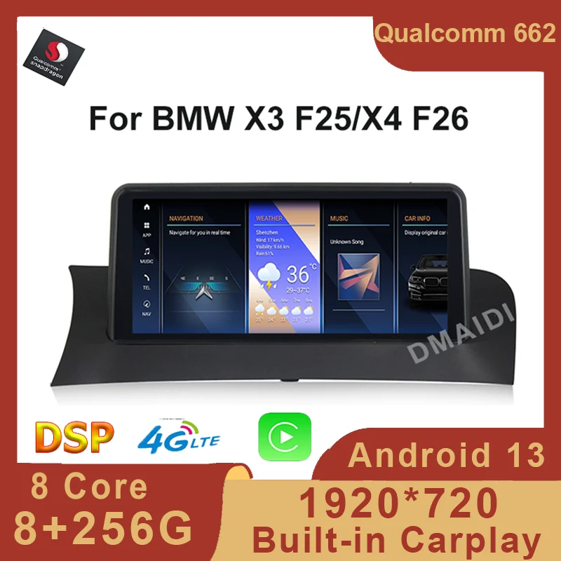 

Android13 For BMW X3 F25 X4 F26 Factory Qualcomm 12.5" Car Multimedia Car Video Players Bluetooth GPS Navigation Carplay Screen