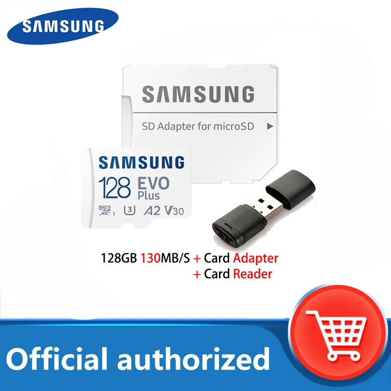 SAMSUNG EVO Plus карта памяти Micro SD, 128 ГБ, 100 дюйма, класс 10