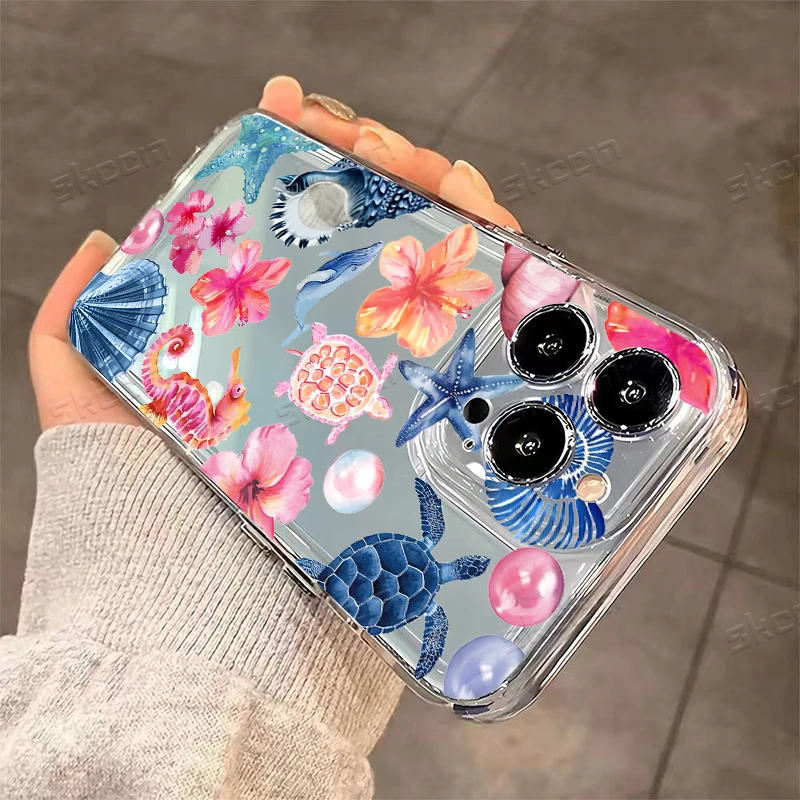 Blue Ocean Animals Shockproof Silicone Phone Case