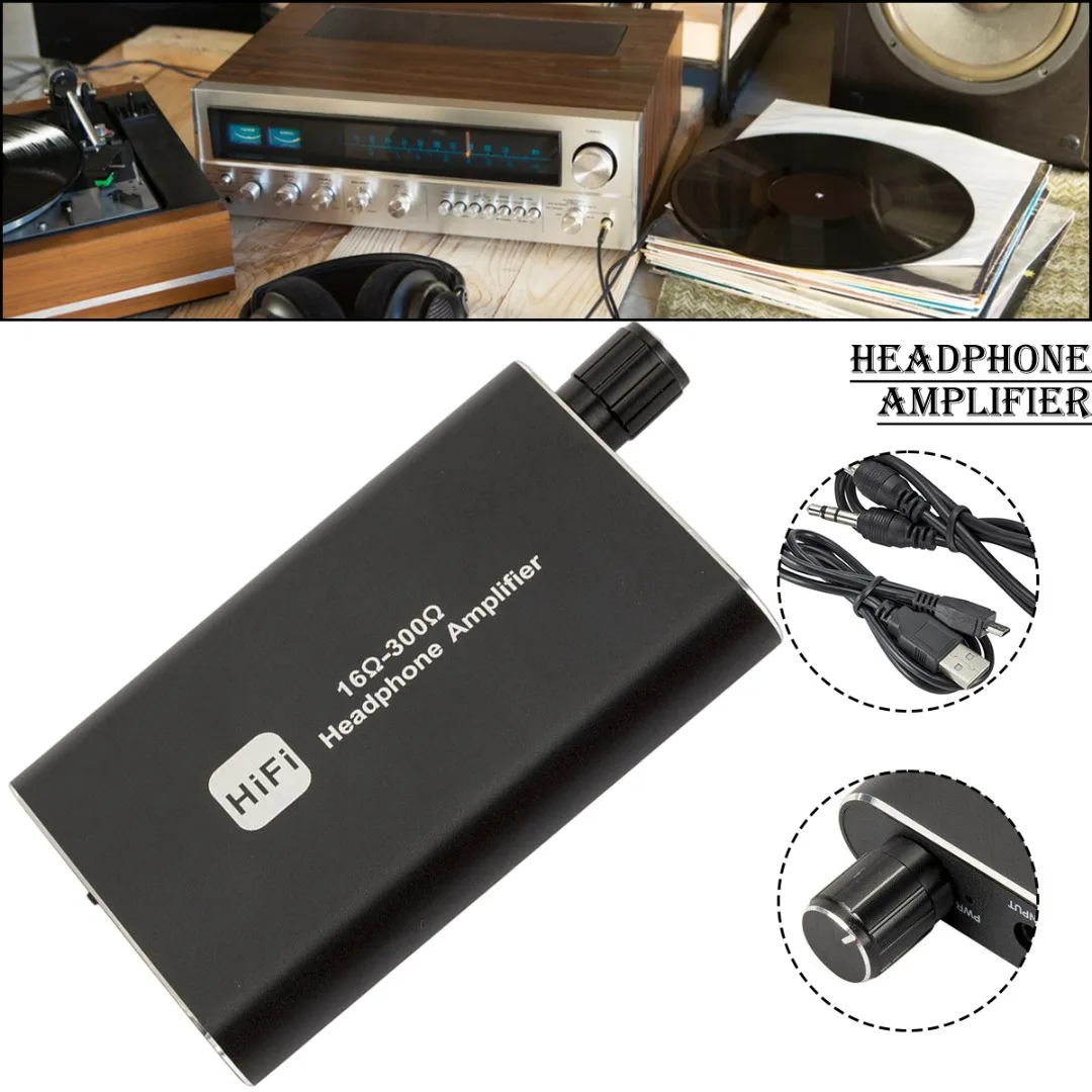 

Audio Amp Lithium Battery Headphone Amplifier Dual Output For MP3 MP4 Computers Built-in Battery Easy to Use Long Service Life