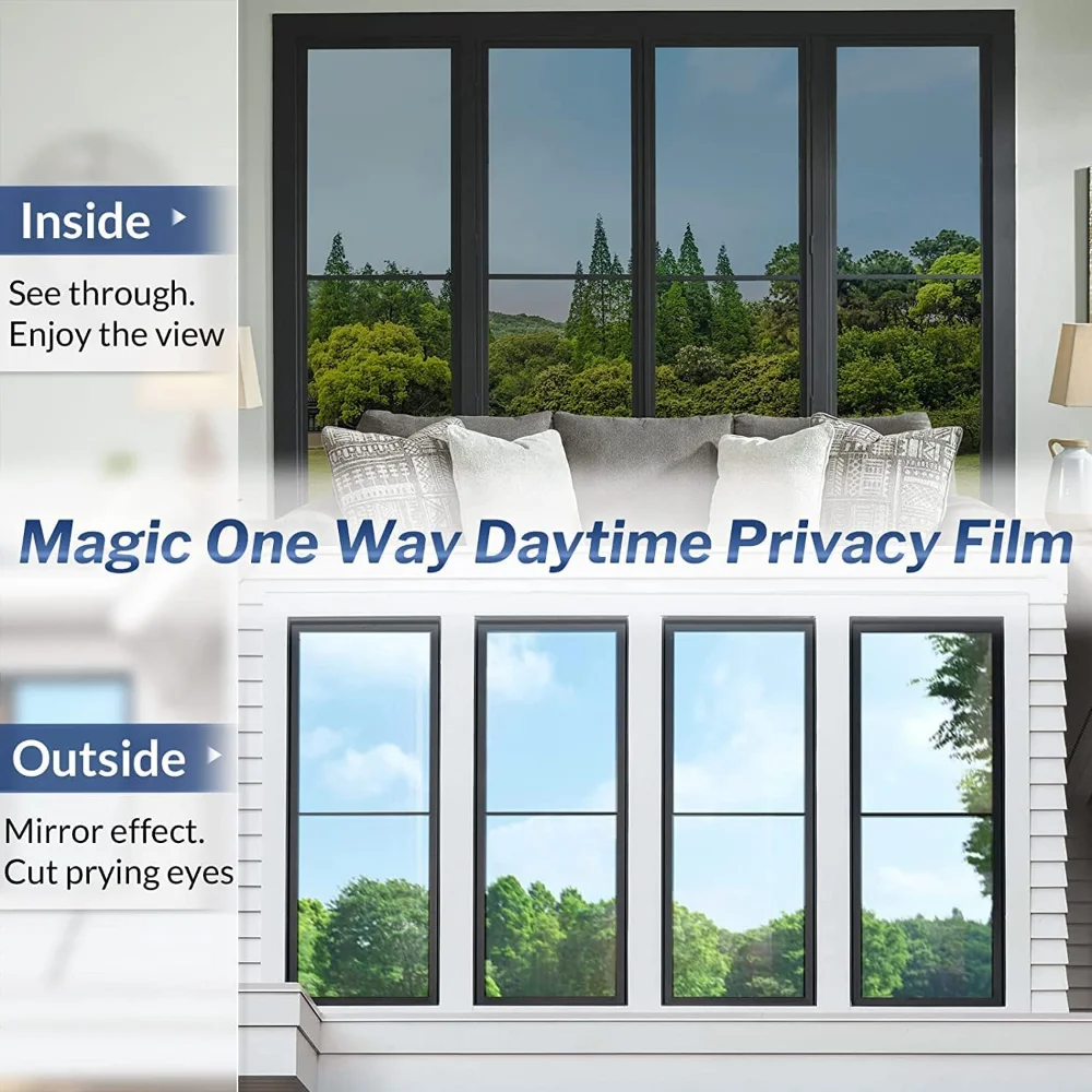 Multi-size One Way Window Film Privacy, Reflective Window Film Anti  Glare,Mirror Glass Sticker Heat Reducing Self Adhesive Film - AliExpress