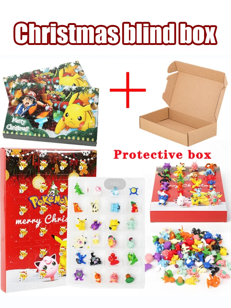 BESTSELLER Pokémon Weihnachts-Adventskalender Box 24 Stück Kawaii Anime-Figuren Spielzeug für Weihnachtsgeschenke – Detail 4