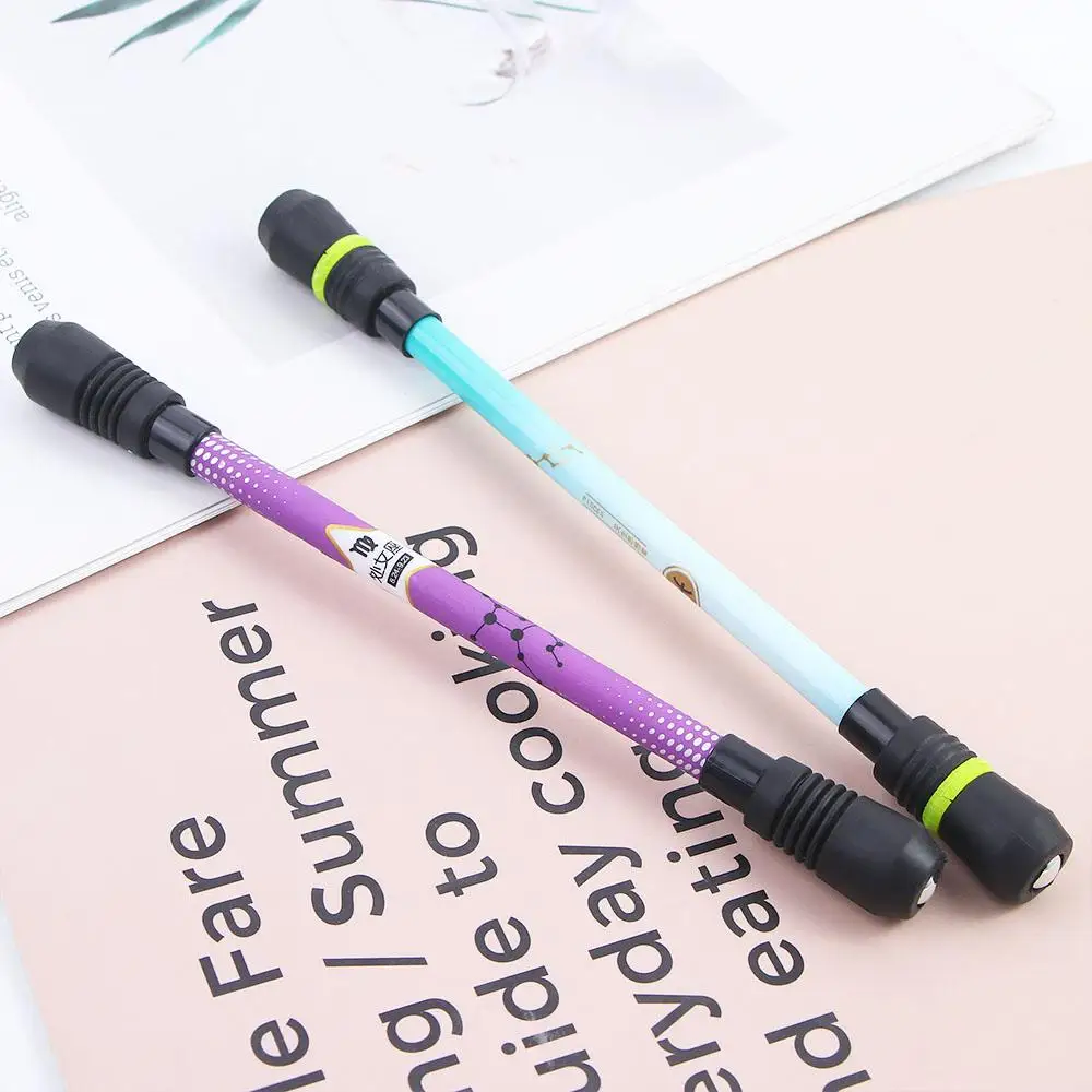 Tools Stress Reliever School Supplies Stationery Ballpoint 0.5mm Toy Pens Writing Gel Pen Rotating Pen Spinning Gaming Pen fuliwen 015 metal aluminum rotating ruby pen top fountain pen 0 38mm f ef nib professional stationery supplies writing tool gift