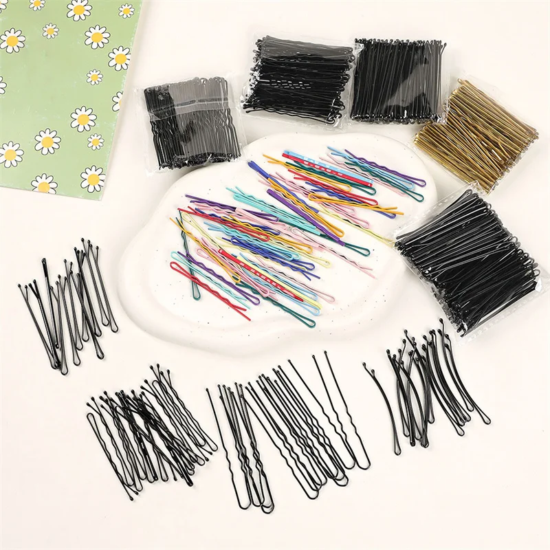 

50Pcs/Set Metal Hair Clips Hairpin Women Simple Hairgrips Broken Hair Side Clips Curly Wavy Bobby Pins Girls Hair Accessories