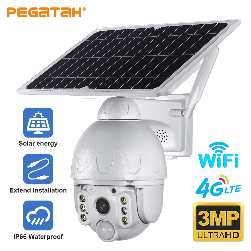 Outdoor Solar Camera 4G/WIFI Wireless Security Detachable Solar Camera Battery CCTV Video Surveillance Smart Monitor inqmega 4mp wifi solar panel wifi outdoor camera security ptz cctv pir motion detection detachable battery surveillance camera