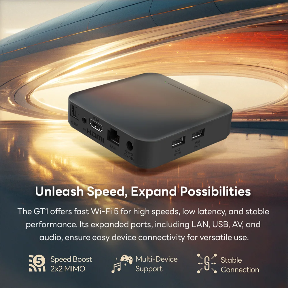RockTek GT1 Netflix Google Certified UHD Google TV Box 2GB 32G Realtek1325 CPU Dolby Atmos Vision 2T2R Wifi5 BT5.2 Android Box