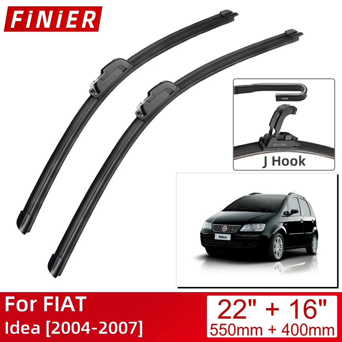 

Щетки стеклоочистителя передние для FIAT Idea 2004-2007, 22 дюйма + 16 дюймов