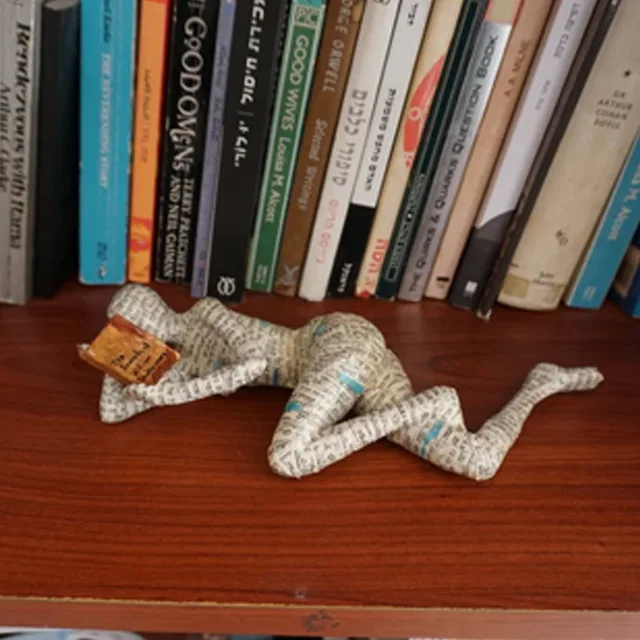 La lecture femme Statues abstraites Sculptures Yoga Figurine nordique salon décor à la Maison décoration Maison bureau ornements 3