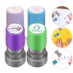 4 Pcs Simple Encourage Cartoon Chapter Student Ergonomic Stamper Design Stamper Plastic Exquisite School