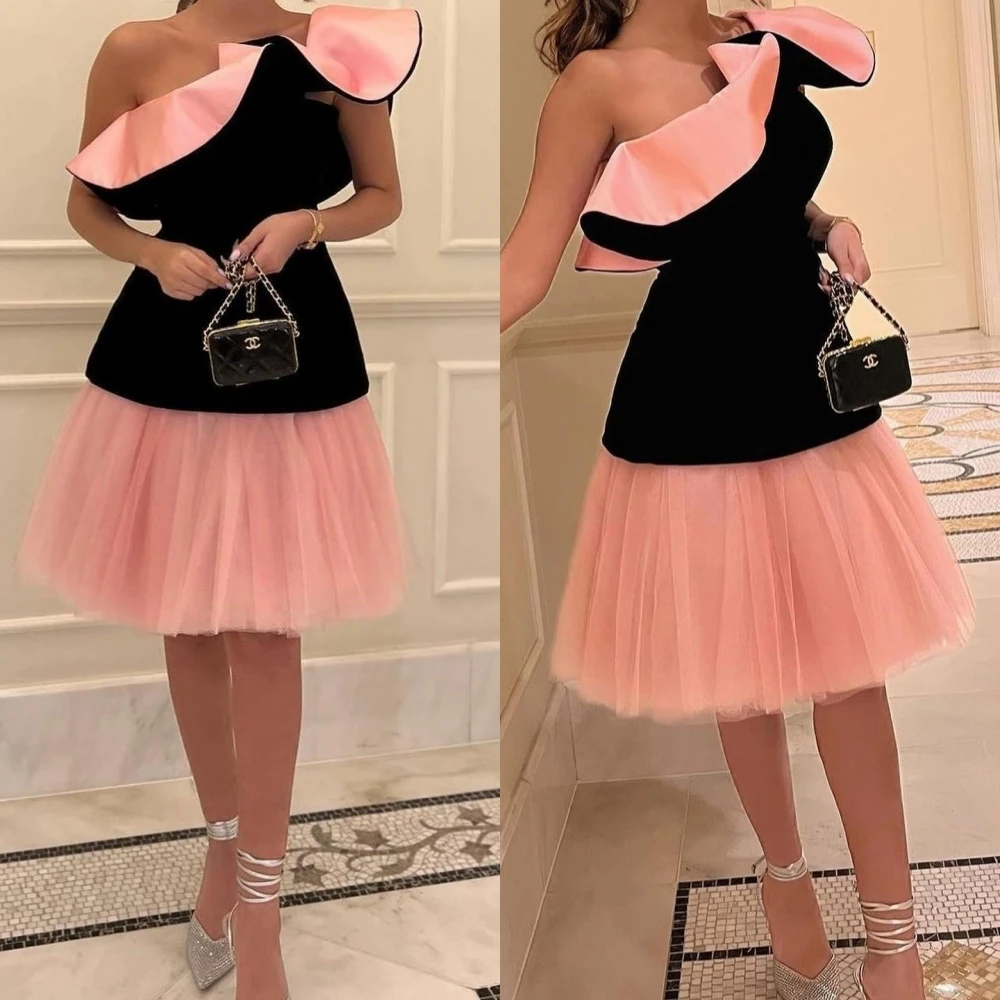 

Retro Exquisite One-shoulder A-line Tulle Satin Formal Occasion Gown birthday dress for women luxury 2023 فساتين ال