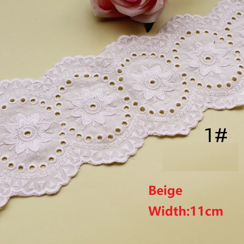 Sustainable Cotton Wave Lace Trim in Off White Beige - 2 Yards
