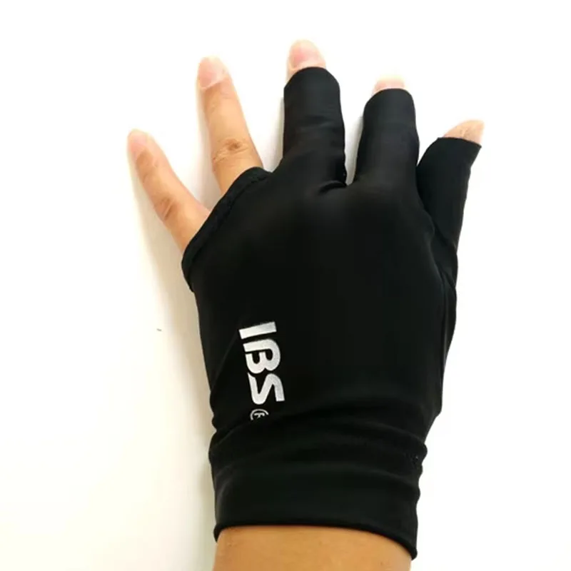 IBS 당구 풀 스누커 세 손가락 장갑, 레드, 블루, 블랙 패브릭 반 손가락 장갑, 당구 용품, 10 개/로트