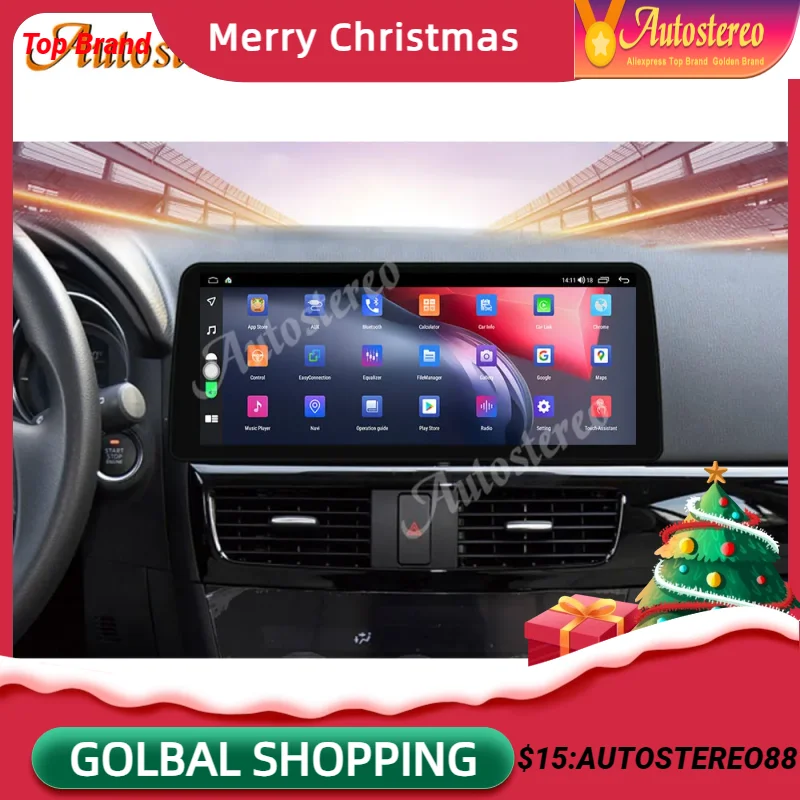 

12.3 QLED Screen Android 12 For Mazda CX-5 Atenza 2013-2016 Car Radio GPS Navigation Multimedia Player Head Unit Auto Stereo