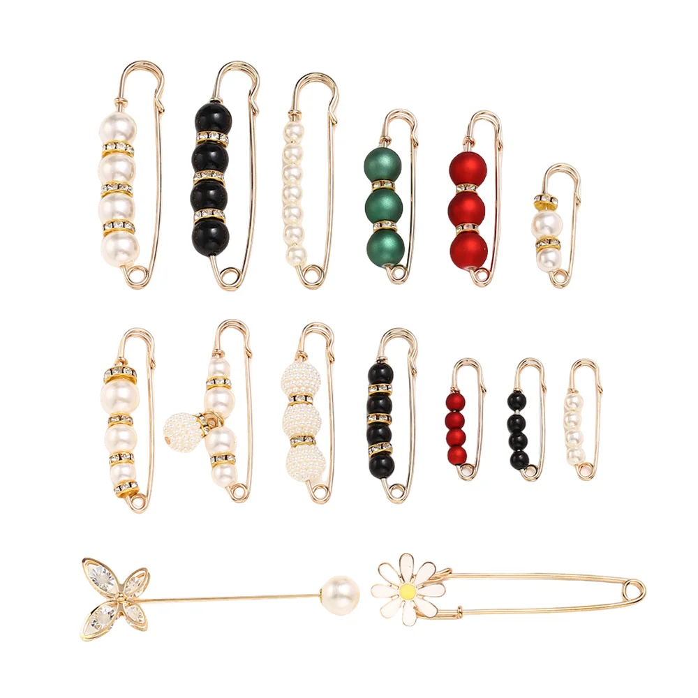 5 stücke Mode Imitation Perlen Brosche Für Frauen Kleidung Kleid Feste Sicherheitsnadel Zubehör Dekoration Schmuck Geschenke Zubehör – Detail 1