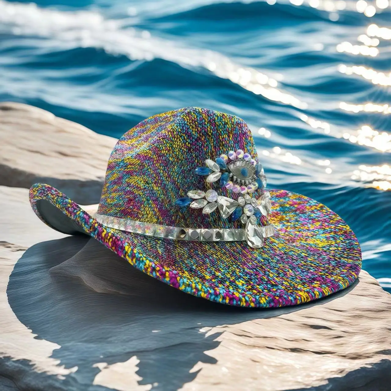 HongLuan Silber Glitzer Quasten Pailletten Disco Cowboyhüte Damen, Cowboyhüte, Festivalaccessoires, Cowgirl Partydekorationen – Detail 26
