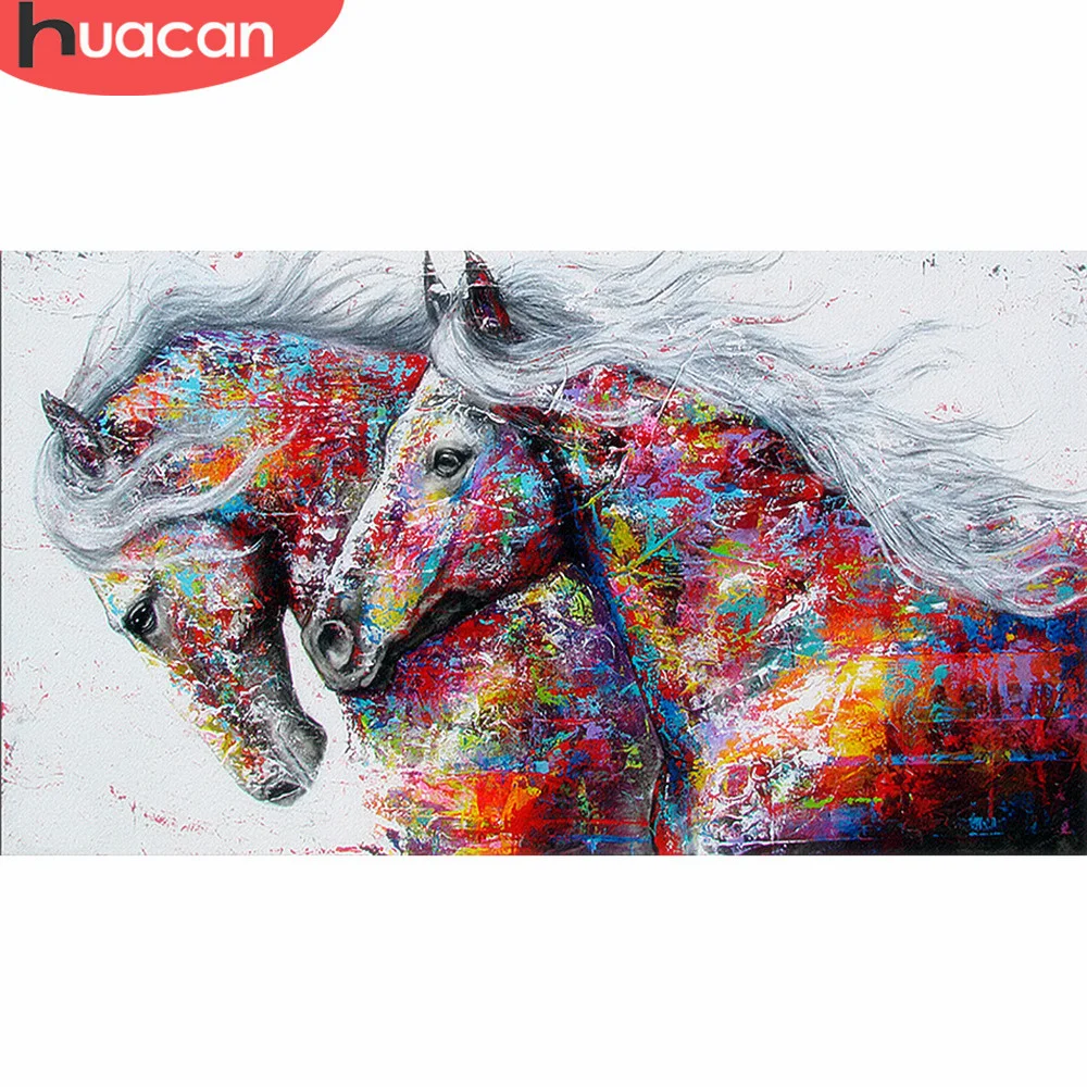 HUACAN Diamond Painting Horse Kits Handmade Needlework DIY Diamond Embroidery Animal Mosaic Rhinestone Picture