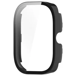 Premium Tempered Glass Screen Protector with Hard PC Bumper Protective Case for Redmi Watch 5 Lite (Black)