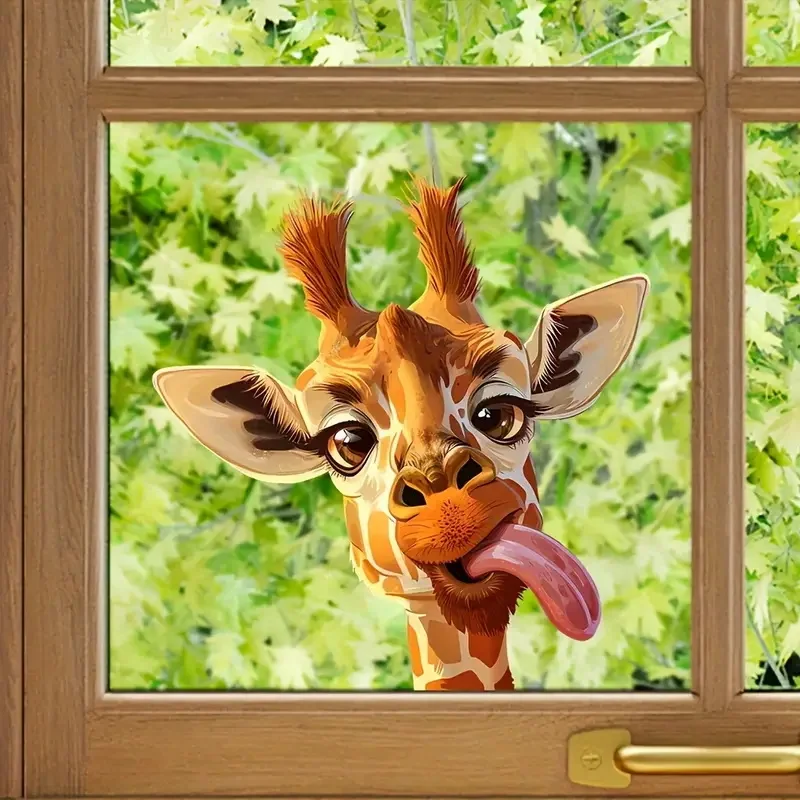 1pc Fun Animal Wall Sticker for Living Room Bedroom Bathroom Fridge Window
