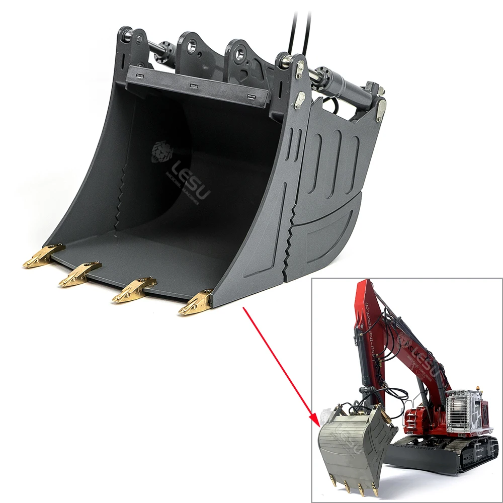 

1/14 Metal Openable Bucket Painted for LESU Hydraulic RC Excavator ET35 Digger Parts Stainless Steel Brass Toys for Boy TH22690