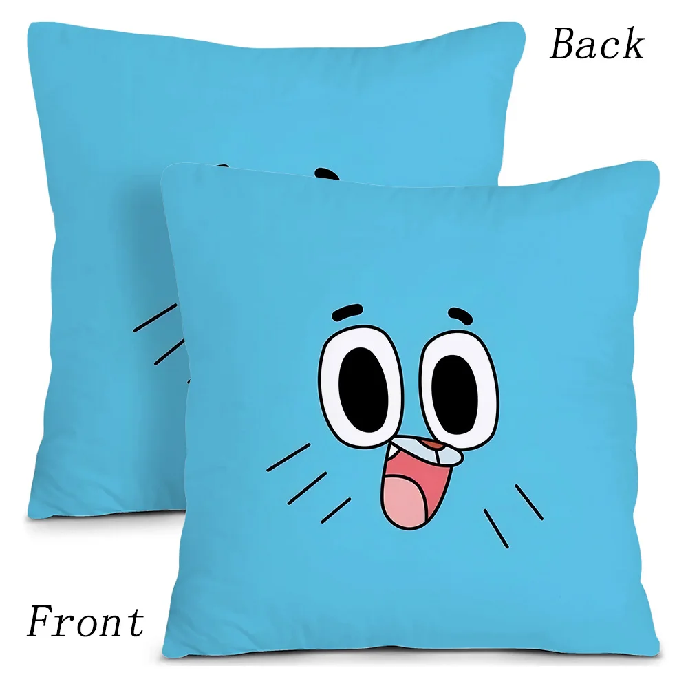 Animation Amazing World Gumball Pillow Covers Cartoon Sofa Decorative Home Double-sided Printing Short Plush Cute Cushion Cover 4