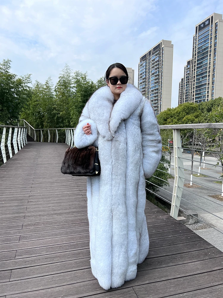 womenluxuryfurcoatrealfoxfurlongercoatbiggersizenaturalblue