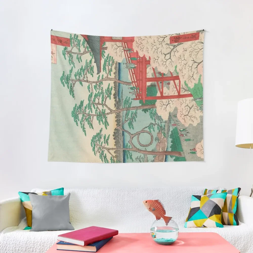 

Spring Blossoms and Pond Ukiyo-e Japanese Art Tapestry Wallpapers Home Decor Living Room Decoration Tapestry