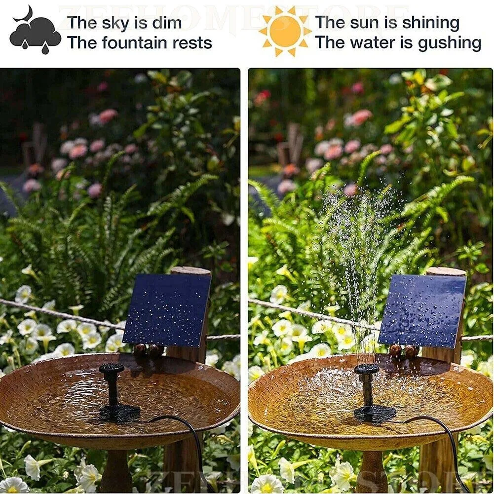 Solar Panel Powered Water Feature Pump Garden Pool Pond Aquarium Fountain Décor: 3 - 5 Days Free Delivery Only UK
