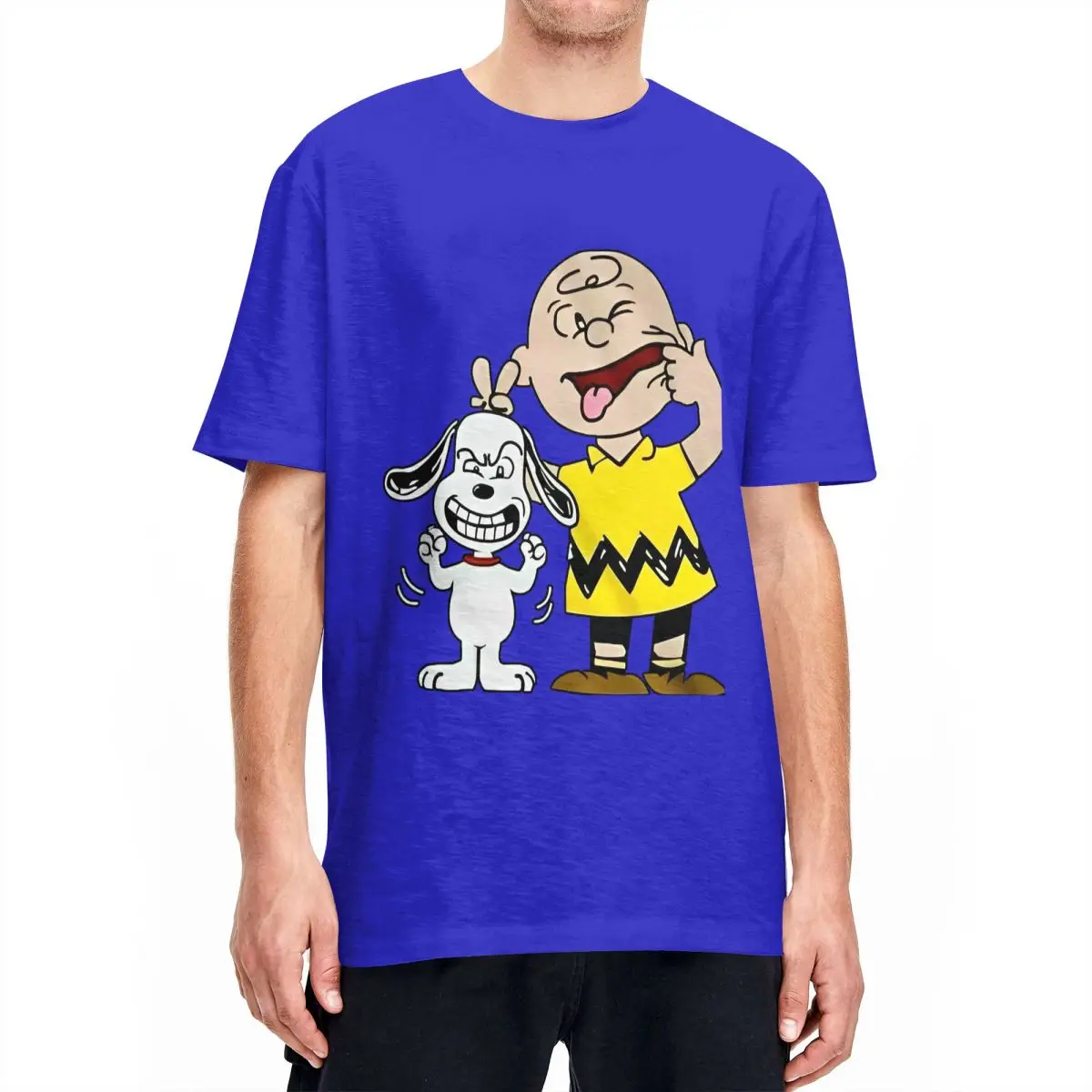 thumbnail image 1 of Camiseta para hombre, camisetas de Peanuts, Charlie Brown y Snoopy, camisetas de verano con dibujos animados de Harajuku, camisetas estéticas de algodón de talla grande, 1 of 5