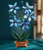 City Creativity Bouquet Flower Cymbidium Faberi Bonsai Potted Plant Home Decoration Building Blocks Bricks Kids Toys 2