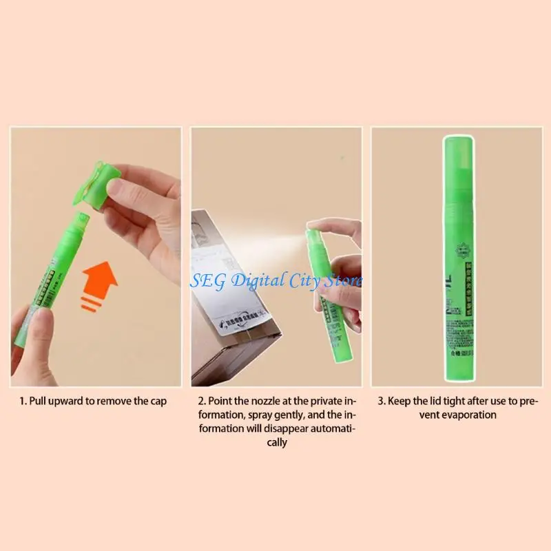 U75B 5Pcs 다목적 교정 유체 펜 기밀 문서 포장 및 메일 주소를 위한 개인 정보 보호 컨실러 펜